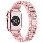 Mosonio Compatible with Apple Watch Band 38mm 40mm 42mm 44mm with Case Women, Jewelry Replacement Metal Wristband Strap with 2 Pack Bling PC Protective Cover for iWatch Series 6/5/4/3/2/1(Pink)