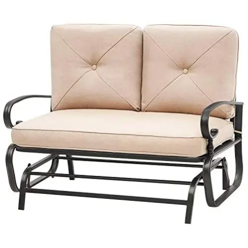 Oakmont Outdoor Loveseat Patio Swing Rocking Glider 2 Seats Metal Furniture Set(Brown) Oakmont Outdoor Loveseat Patio Swing Rocking Glider 2 Seats Metal Furniture Set(Brown)