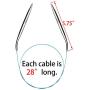 Circular Knitting Needles Set Round Needle Metal Magic Loop 40 Inch Size 15 13 11 10 9 8 7 6 5 4 2 0