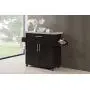 Hodedah Kitchen Island with Spice Rack, Towel Rack & Drawer, Chocolate with Grey Top Hodedah Kitchen Island with Spice Rack, Towel Rack & Drawer, Chocolate with Grey Top