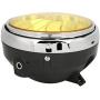 Motorcycle Headlight, Metal + Glass Motorcycle Retro Headlamp Front Headlight Fit for Honda CB400/Hornet 250/VTEC (Yellow Lens)