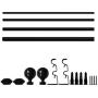 eTeckram 1'' Double Curtain Rod with Ball Finials - 28to 48, Black
