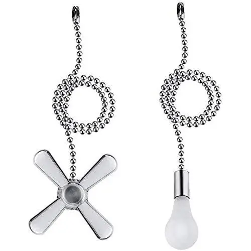 Ceiling Fan Pull Chain, 2pcs 3mm Diameter Beaded Ball Fan Pull Chain , 13.6 Inches Fan Pulls Set with Connector(Nickel ) Ceiling Fan Pull Chain, 2pcs 3mm Diameter Beaded Ball Fan Pull Chain , 13.6 Inches Fan Pulls Set with Connector(Nickel )