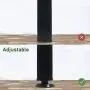 QLLY 20 inch Adjustable Metal Furniture Legs, Square Office Table Furniture Leg, Set of 4 (Black)