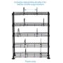 Atlantic Maxsteel 5 Tier Shelving - Heavy Gauge Steel Wire Media Shelving for 275 CDs,152 DVDs, Blu-ray or Games PN3010 in Black