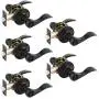 5 Pack - Gobrico Interior Privacy Handles Door Locksets Bed and Bath Leversets Black Finished 5 Pack - Gobrico Interior Privacy Handles Door Locksets Bed and Bath Leversets Black Finished