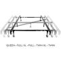 MALOUF Structures Heavy Duty Adjustable Metal Center Support and Rug Rollers bed frame, Queen, Full XL, Full, Twin XL, Twin, Black