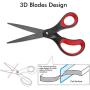 LIVINGO 2 Pack 8'' Titanium Non-Stick Scissors, Professional Stainless Steel Comfort Soft Grip, All-Purpose, Straight Office Craft Scissors for DIY(Red/Black)