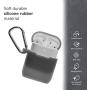 GMYLE AirPod Case, Silicone Protective Cover Skins with Keychain for Airpods Earbuds Wireless Charging Case, Accessories Set Compatible with Apple AirPods 2 & 1, Ash Grey [Front LED Visible]