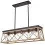 Merbotin Farmhouse Kitchen Island Light, 5-Light Distressed White Wood Finish Rustic Dining Table Chandelier Ceiling Light Hanging for Dining Room, Kitchen Island - Grain Brown Wood Finish… Merbotin Farmhouse Kitchen Island Light, 5-Light Distressed White Wood Finish Rustic Dining Table Chandelier Ceiling Light Hanging for Dining Room, Kitchen Island - Grain Brown Wood Finish…