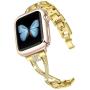 JSGJMY Bling Bands Compatible with Apple Watch Band 38mm 40mm 42mm 44mm Series 5/4/3/2/1 Women Diamond Rhinestone X-Link Metal Jewelry Bracelet(Gold+Rose Gold Adapters, 38mm/40mm)