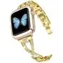 JSGJMY Bling Bands Compatible with Apple Watch Band 38mm 40mm 42mm 44mm Series 5/4/3/2/1 Women Diamond Rhinestone X-Link Metal Jewelry Bracelet(Gold+Rose Gold Adapters, 38mm/40mm)