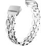 Wearlizer Compatible with Fitbit Charge 3 / Fitbit Charge 4 Bands for Women Metal Replacement Fit Bit Charge 3/4 hr Band Accessories Strap Bracelet Bangle Silver Rose Gold Black
