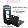 MerryNine Bookends Pair Nonskid Heavy Metal Durable Sturdy Strong Books Organizer Telephone Booth Bookshelf Decor Decorative Bedroom Library Office School Supplies Stationery Gift (Black_1 Pair)