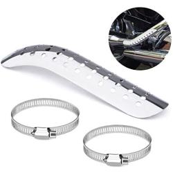 Cobella Universal Motorcycle Exhaust Heat Shield Silver Metal Heel Guard Exhaust Muffler Pipe Cover for Automotive, Motorcycle Motorbike