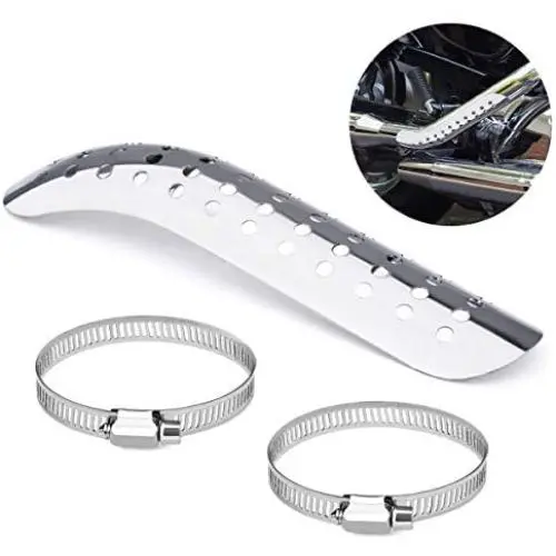 Cobella Universal Motorcycle Exhaust Heat Shield Silver Metal Heel Guard Exhaust Muffler Pipe Cover for Automotive, Motorcycle Motorbike Cobella Universal Motorcycle Exhaust Heat Shield Silver Metal Heel Guard Exhaust Muffler Pipe Cover for Automotive, Motorcycle Motorbike
