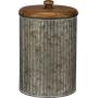 Primitives by Kathy Rustic Style Canisters, Set of 3, Galvanized Metal and Wood