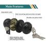 Probrico Oil Rubbed Bronze Entry Door Locks Keyed Alike Entrance Round Door Knobs Interior Exterior Locksets (3 Pack)