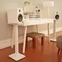 Kanto SP26PLW 26& Speaker Floor Stands | Designed for Medium to Large Bookshelf Speakers | Heavy Steel & Foam Padding | 30° Rotating Top Plate | Hidden Cable Design | White | Pair