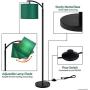 Rottogoon Floor Lamp for Living Room, LED Standing Lamp with 2 Lamp Shades Tall Industrial Floor Lamp Reading for Bedroom, Office, Study Room (9W LED Bulb, Beige & Dark Green Shades Included) - Black