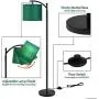 Rottogoon Floor Lamp for Living Room, LED Standing Lamp with 2 Lamp Shades Tall Industrial Floor Lamp Reading for Bedroom, Office, Study Room (9W LED Bulb, Beige & Dark Green Shades Included) - Black