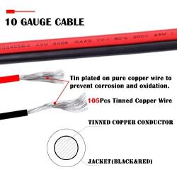 iGreely 10 Gauge SAE Power Automotive Extension Cable SAE to SAE Quick Disconnect Wire Harness SAE Connector for Solar Panel Battery Tender Motorcycle Cars Tractor 10 AWG 1M/3.3Ft