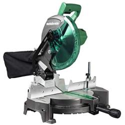 Metabo HPT C10FCGS Compound Miter Saw, 10-Inch, Single Bevel, 15-Amp Motor, 0-52° Miter Angle Range, 0-45° Bevel Range, Large Table, 10'' 24T TCT Miter Saw Blade