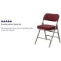 Flash Furniture 2 Pack HERCULES Series Premium Curved Triple Braced & Double Hinged Burgundy Fabric Metal Folding Chair