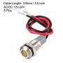 uxcell Signal Indicator Light AC/DC 12V-24V 8mm Yellow LED Metal Shell 5pcs