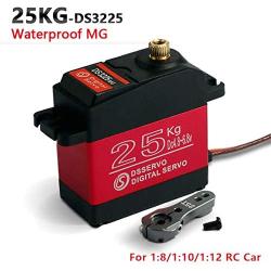 ZOSKAY Waterproof High Torque Metal Gear Standard Digital Servo 25KG/0.13S 6.8V for 1/8 1/10 RC Cars(Control Angle 180)