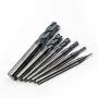 OSCARBIDE End Mills Set 4 Flutes for Steels,Square CNC Carbide Milling Cutter Dia（1 2 3 4 6 8mm) TiAN Coated Spiral Router Bits,6 Pieces