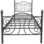 Twin Size Metal Platform Bed Frame with Headboard, Mattress Foundation, Box Spring Replacement, Twin, Black