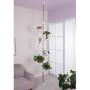 BAOYOUNI 7-Layer Indoor Plant Stands Spring Tension Pole Metal Flower Display Rack Space Saver Corner Floral Pot Hanger Shelf, Ivory