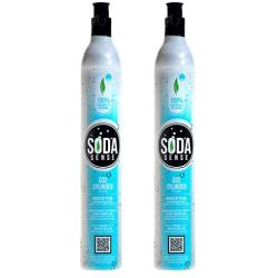 Soda Sense 60L CO2 Carbonator, Compatible with Sodastream Appliances, Cartridge Refill Set of 2 pcs