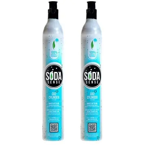 Soda Sense 60L CO2 Carbonator, Compatible with Sodastream Appliances, Cartridge Refill Set of 2 pcs
