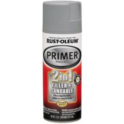 Rust-Oleum 260510 Automotive 2-in-1 Filler & Sandable Primer, 12 oz, Gray