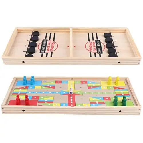 Aliyaduo 2 in 1 Wooden Hockey Game, Desktop Winner Board Game, Table Ice Hockey, Portable Tabletop Board Games Toys for Parent-Child Family Tabletop Game(17.7 x 7.48 x 1.06 Inches) Aliyaduo 2 in 1 Wooden Hockey Game, Desktop Winner Board Game, Table Ice Hockey, Portable Tabletop Board Games Toys for Parent-Child Family Tabletop Game(17.7 x 7.48 x 1.06 Inches)