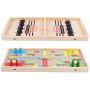 Aliyaduo 2 in 1 Wooden Hockey Game, Desktop Winner Board Game, Table Ice Hockey, Portable Tabletop Board Games Toys for Parent-Child Family Tabletop Game(17.7 x 7.48 x 1.06 Inches)