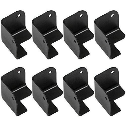 MIYAKO USA 8 Pack - 1.5'' Cabinets Speaker Corners Protector Black Squared Metal for Front of PA/DJ (21-812)