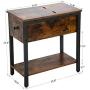 Aermoo Side Table for Small Spaces Flip Top End Table with Storage 2-Tier Nightstand Stable and Sturdy Construction Wood Look Accent Furniture with Metal Frame