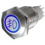 Etopars 12V Car Blue LED Light Fog Push Button Metal Toggle Switch 16mm