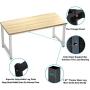 NSdirect 63'' Computer Desk,Large Home Office Desk Wide Workstation 1 inch Thicker Tabletop for Writing,Games and Home Work PC Desk Modern Finish Wood Board and Sturdy Steel Legs,Oak+White