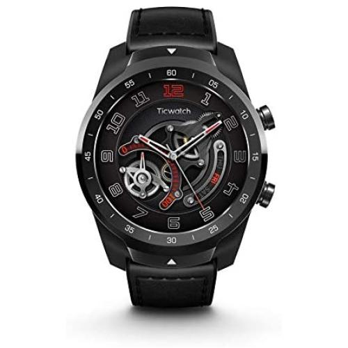 TicWatch Pro Bluetooth Smart Watch, Layered Display, NFC Payment, Google Assistant, Wear OS by Google (Formerly Android Wear),Compatible with iPhone and Android (Black)