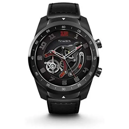 TicWatch Pro Bluetooth Smart Watch, Layered Display, NFC Payment, Google Assistant, Wear OS by Google (Formerly Android Wear),Compatible with iPhone and Android (Black)