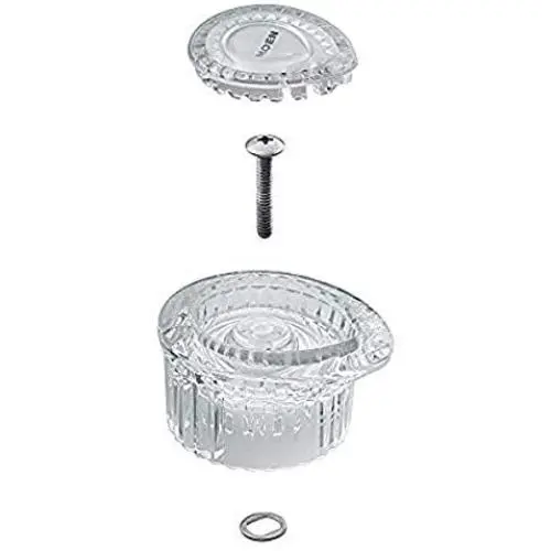 MOEN 100710 Collection Posi-Temp One Tub and Shower Replacement Handle Kit White and Chrome Knob Insert, 1 count, or Unfinished MOEN 100710 Collection Posi-Temp One Tub and Shower Replacement Handle Kit White and Chrome Knob Insert, 1 count, or Unfinished