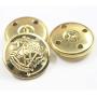 14 Piece Metal Blazer Button Set - for Blazer, Suits, Sport Coat, Uniform, Jacket (Gold)15mm 20mm