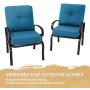 Oakmont 2 Piece Outdoor Furniture Patio Bistro Chairs Metal Dining Furniture Set, All-Weather Garden Seating Chair (Peacock Blue)