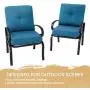 Oakmont 2 Piece Outdoor Furniture Patio Bistro Chairs Metal Dining Furniture Set, All-Weather Garden Seating Chair (Peacock Blue) Oakmont 2 Piece Outdoor Furniture Patio Bistro Chairs Metal Dining Furniture Set, All-Weather Garden Seating Chair (Peacock Blue)
