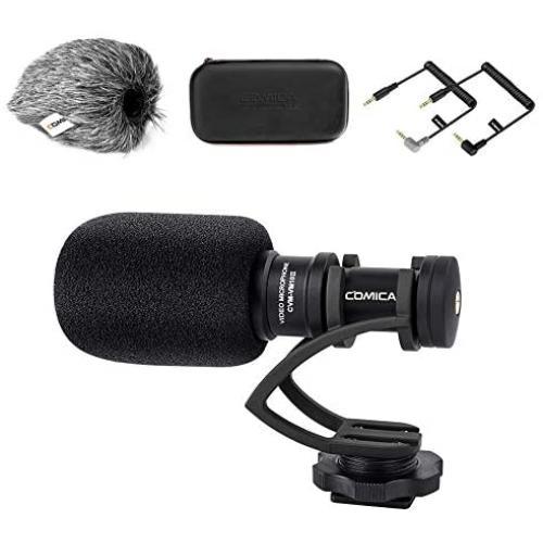 Comica CVM-VM10II Full Metal Compact On Camera Cardioid Directional Mini Shotgun Video Microphone for Smartphone iPhone,Huawei,DJI Osmo,SonyA9/A7RII/A7RSII,GH4/ GH5, and DSLR Camera(Black)