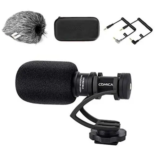 Comica CVM-VM10II Full Metal Compact On Camera Cardioid Directional Mini Shotgun Video Microphone for Smartphone iPhone,Huawei,DJI Osmo,SonyA9/A7RII/A7RSII,GH4/ GH5, and DSLR Camera(Black)